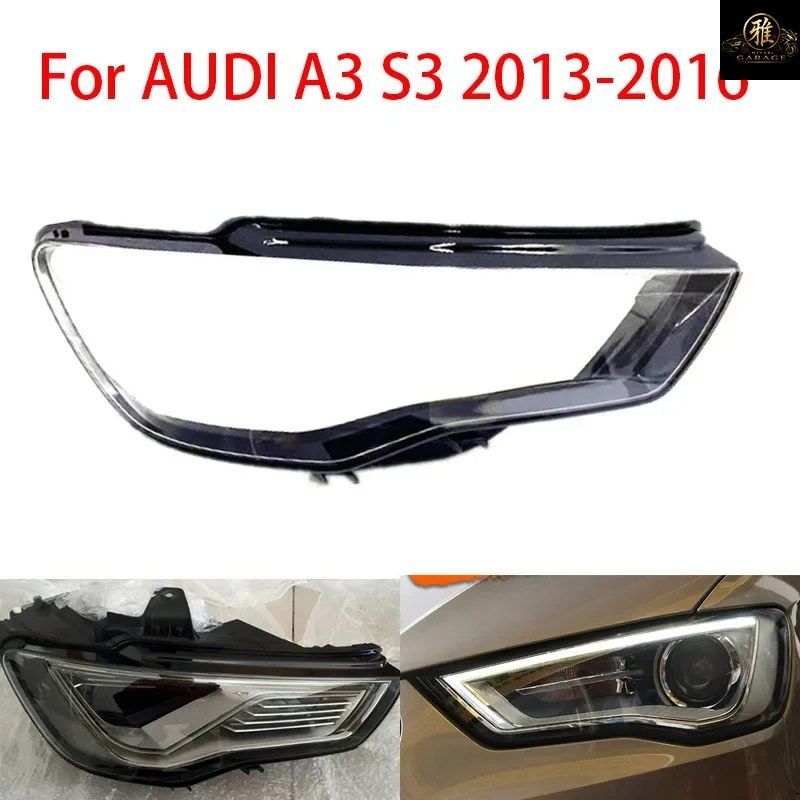 アウディ A3 S3 8V 2013-2016 車用ヘッドライトランプ 透明ヘッドライトレンズ ランプカバー レンズライト保護