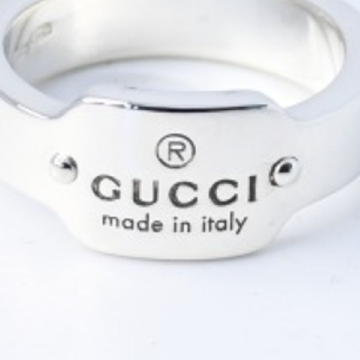 研磨済】GUCCI ロゴ プレート リング 10.5号 シルバー925 Ag925 グッチ 