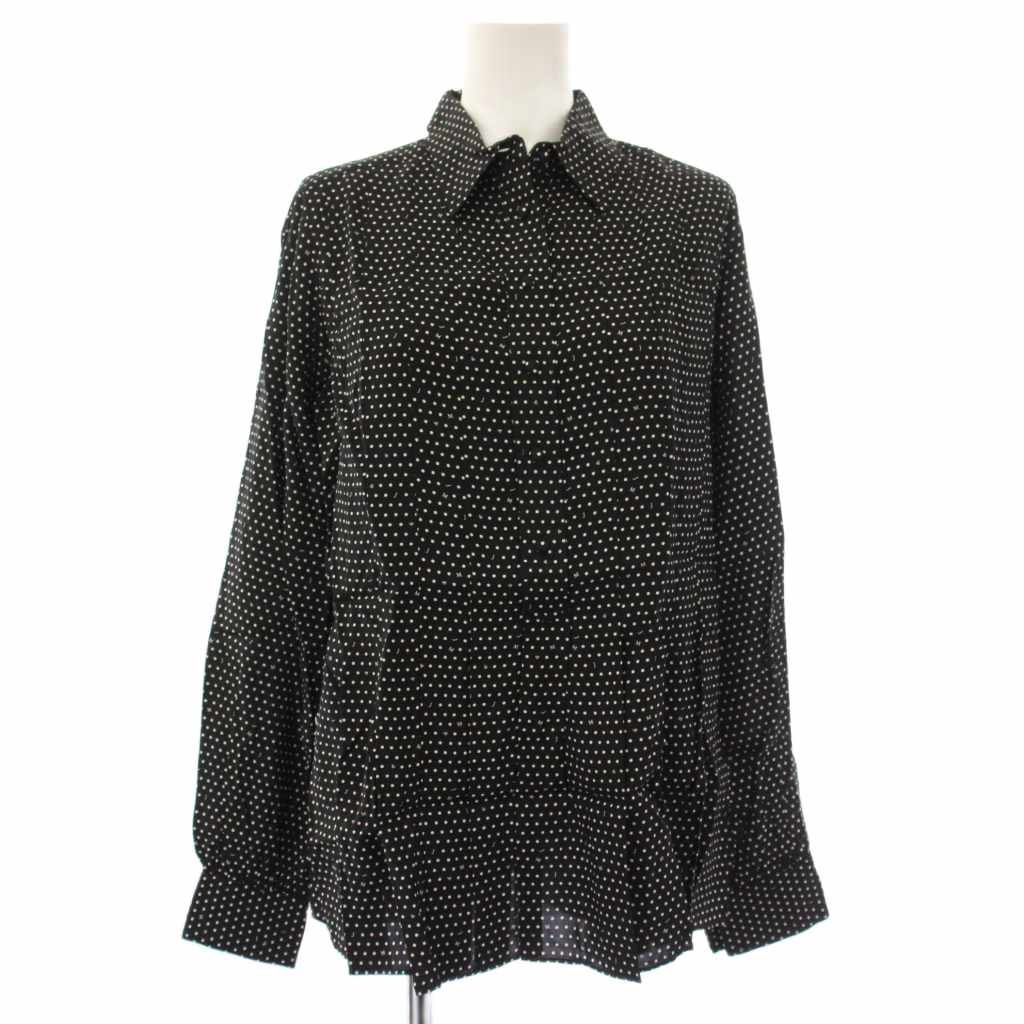 ジェイ&エムデヴィッドソン J&M Davidson シャツ 長袖 ドット柄 6 黒 ブラック 白 ホワイト R022-019-VIBL/P /TK ▲H