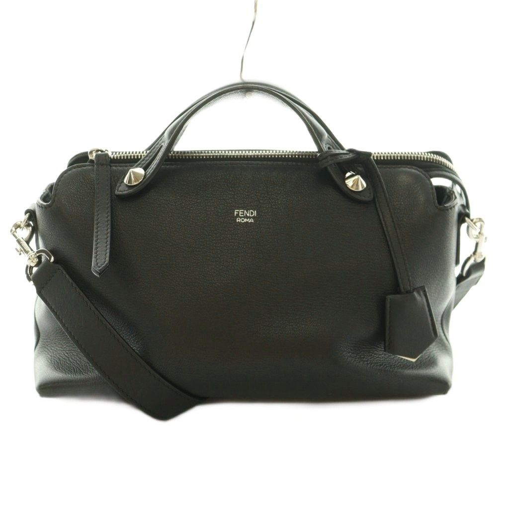 フェンディ FENDI バイザウェイ 2WAY ハンドバッグ ショルダーバッグ ワンカラー ロゴチャーム 黒 ブラック 8BL124 /BB ■OH
