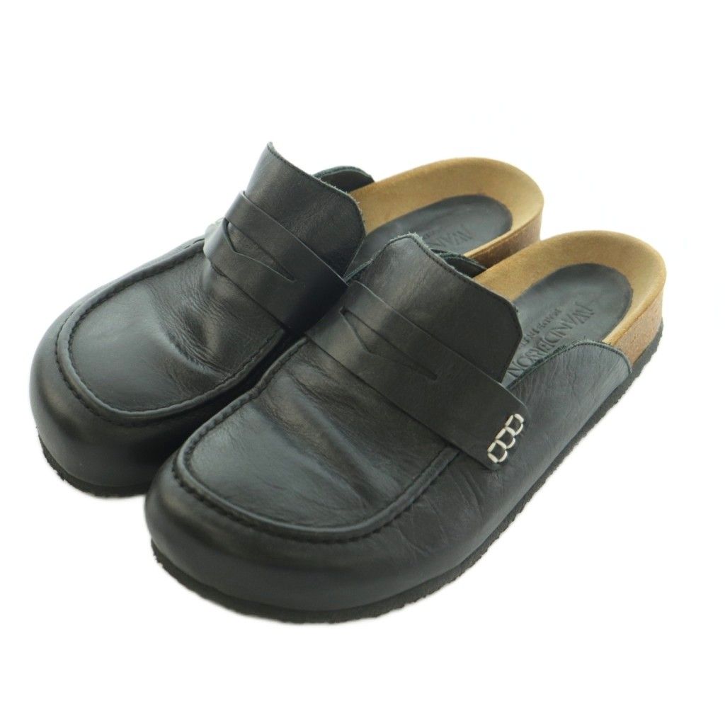 ジェイダブリューアンダーソン JWアンダーソン J.W.ANDERSON Leather Loafer Mules ローファー ミュール レザー 35 22.0-22.5cm 黒 /MI ■OS