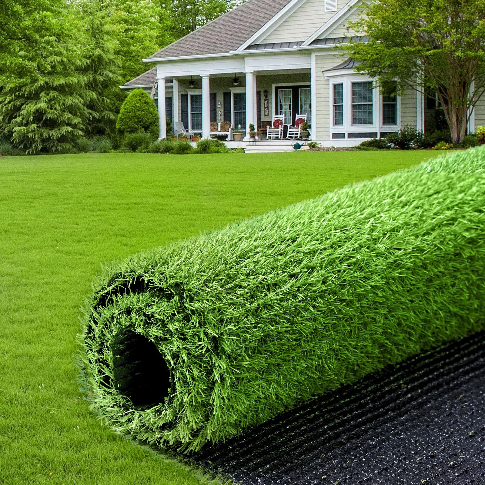 人工芝 1m×5m 芝丈20mm 透水タイプ 防カビ 芝生 ロール 高密度 ベランダ お庭 12本ピン付き 秋色 (1x5m, 秋色)(沖縄・離島の方不可) 9c69da7a