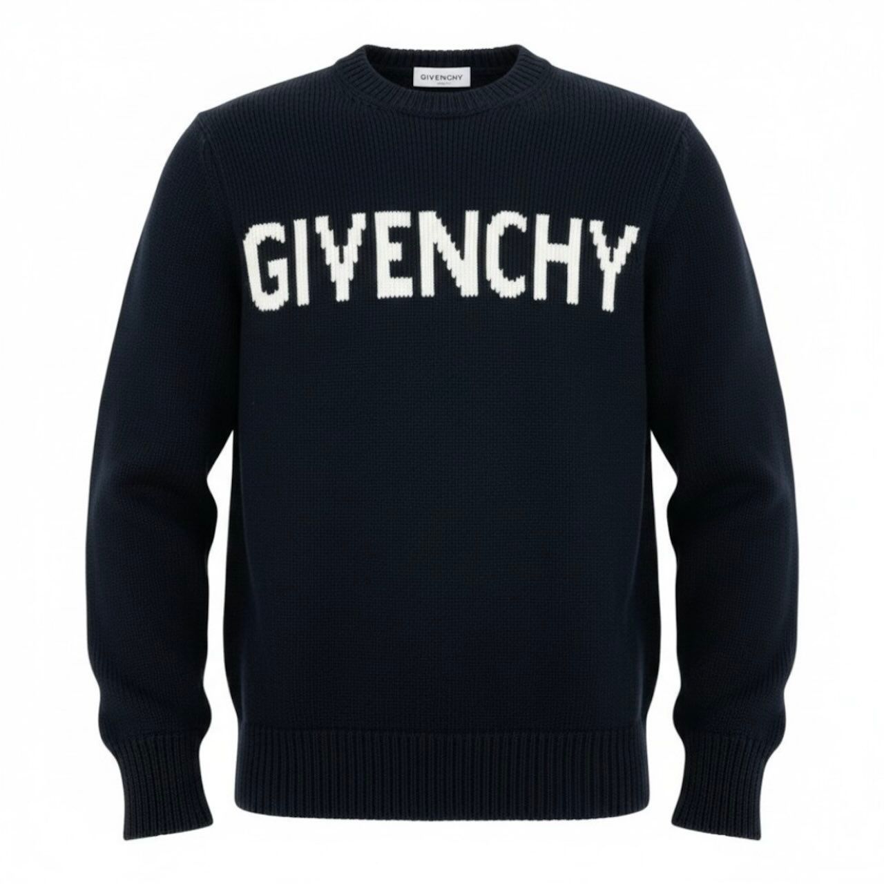 美品 GIVENCHY ジバンシィ フロントロゴ 4G コットンニットセーター 