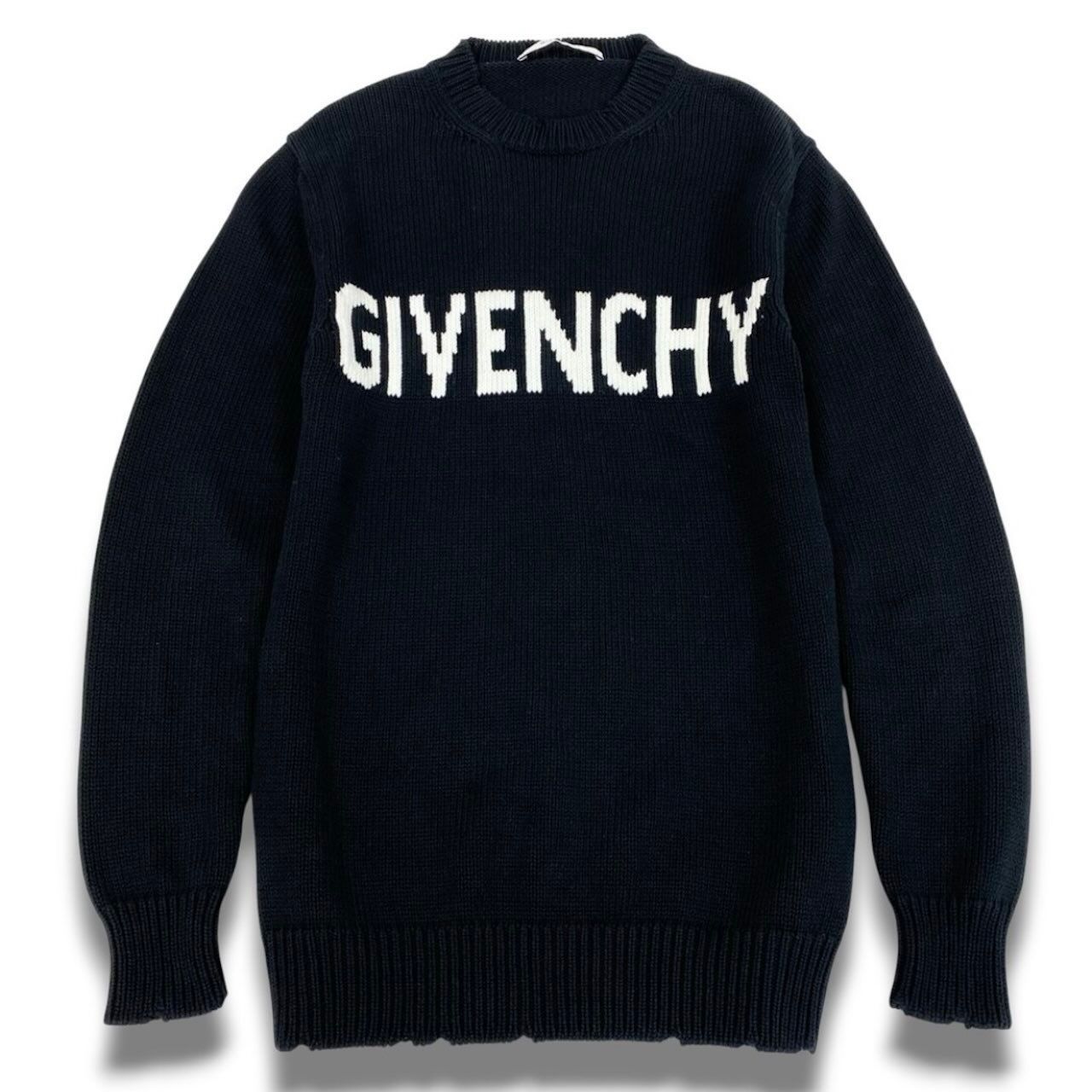 美品 GIVENCHY ジバンシィ フロントロゴ 4G コットンニットセーター 