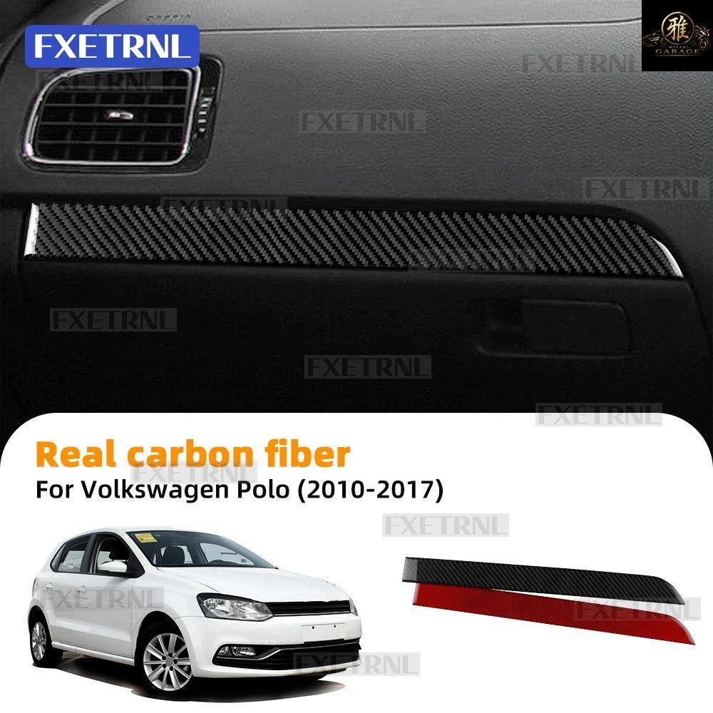 助手席側ストリップ フォルクスワーゲン VW ポロ MK5 6R 6C 2010 - 17 車用 ソフトカーボンファイバーステッカー