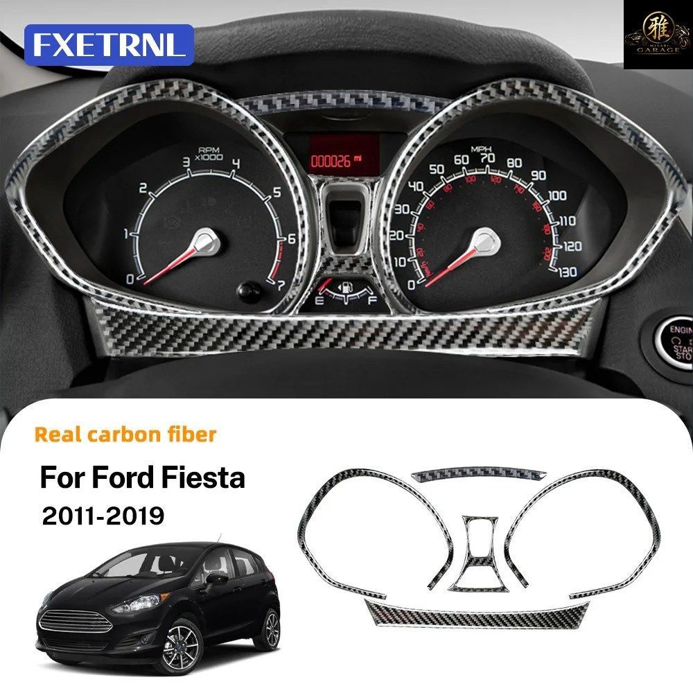 フォード フィエスタ MK6 MK7 2011 - 19 スピードメーターフレーム 車用ソフトカーボンファイバーインテリアステッカー
