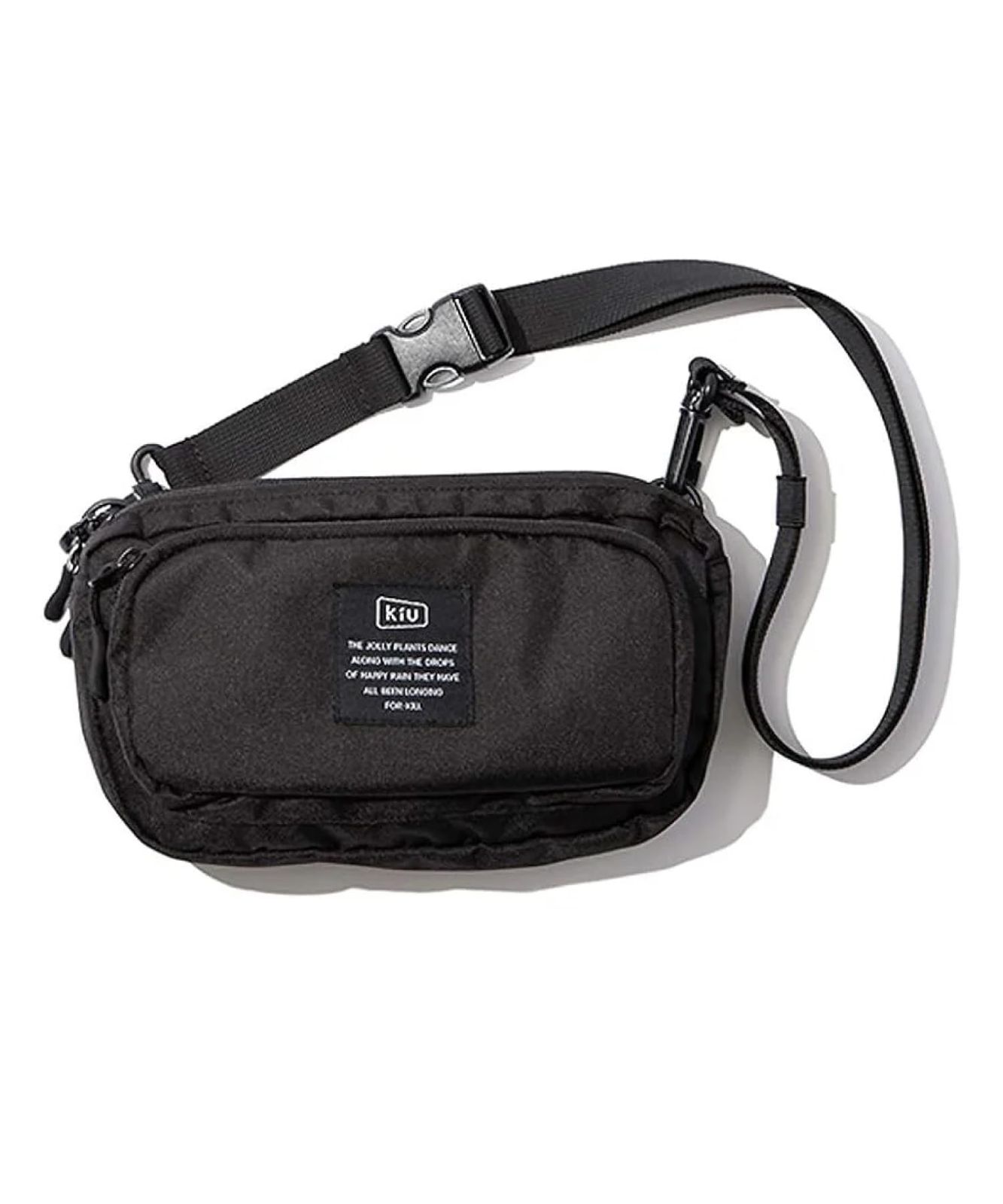 KiU キウ 300D フロントポケット ミニ ショルダーバッグ SHOULDER BAG はっ水 撥水 防水 バッグ ボディバッグ アウトドア フェス カジュアル かわいい おしゃれ メンズ レディース 男女兼用 無地 シンプル ブラック K156-9koe