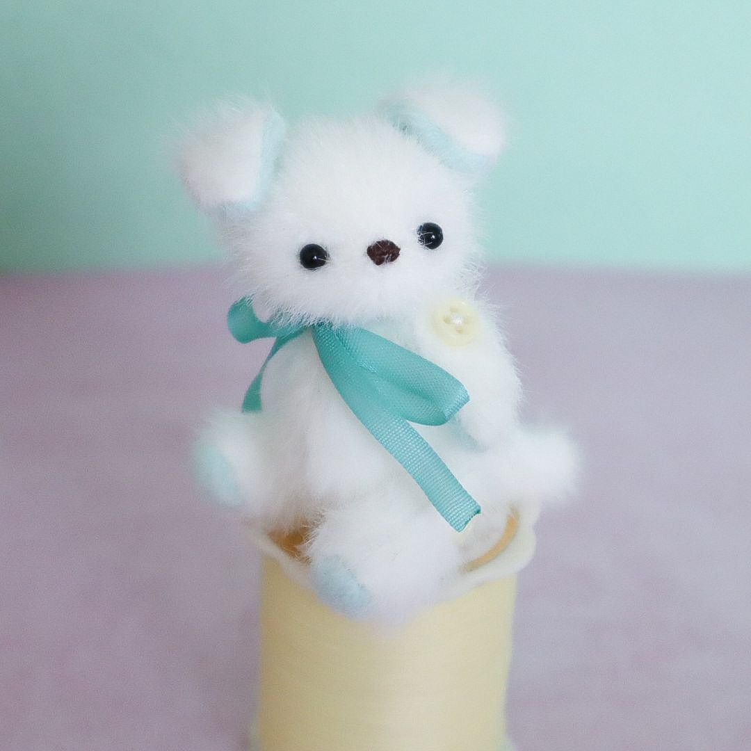 Dog B handmade miniature teddy bear miniature bear small plush toy 6.5 cm button joint handmade doll collection ornamental cute classical gift for adults birthday handmade artist bear animal