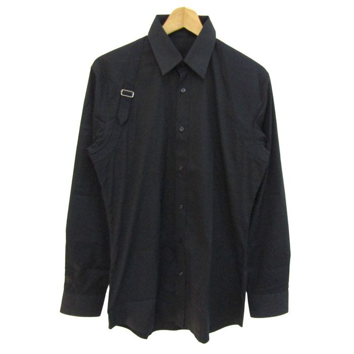 アレキサンダーマックイーン 長袖シャツ トップス ハーネスシャツ イタリア製 メンズ ﾌﾘｰサイズ ブラック Alexander McQueen 【中古】