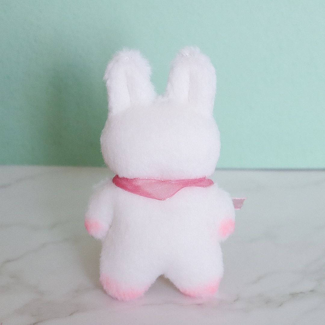 平たいうさぎA ハンドメイド ミニチュア マスコット ぬいぐるみ 小さい