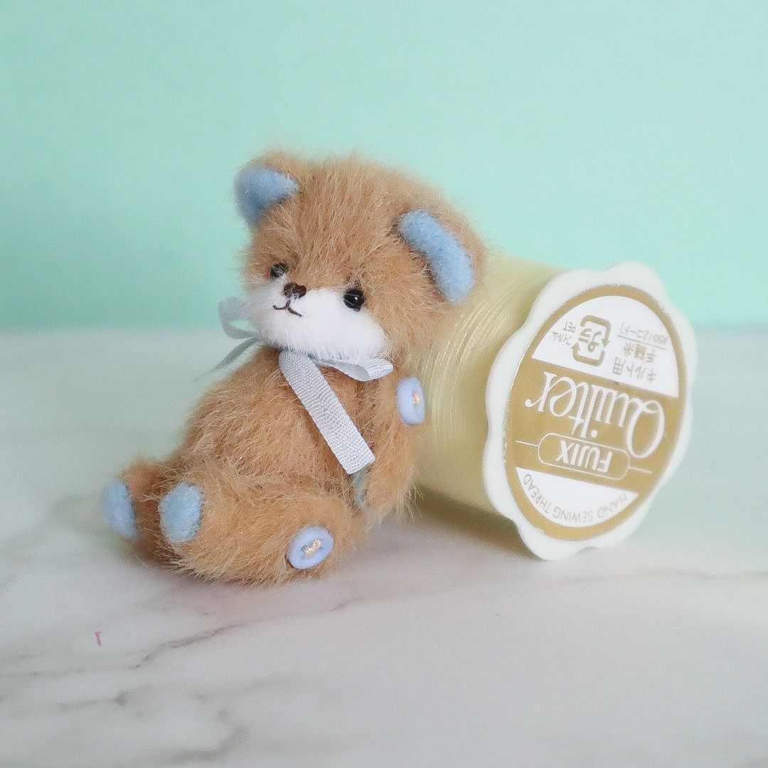 クマ・茶色 ハンドメイド ミニチュア テディベア ミニチュアベア