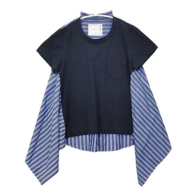 Sacai 20-04889 ドッキングフレアシャツ 半袖Tシャツ カットソー