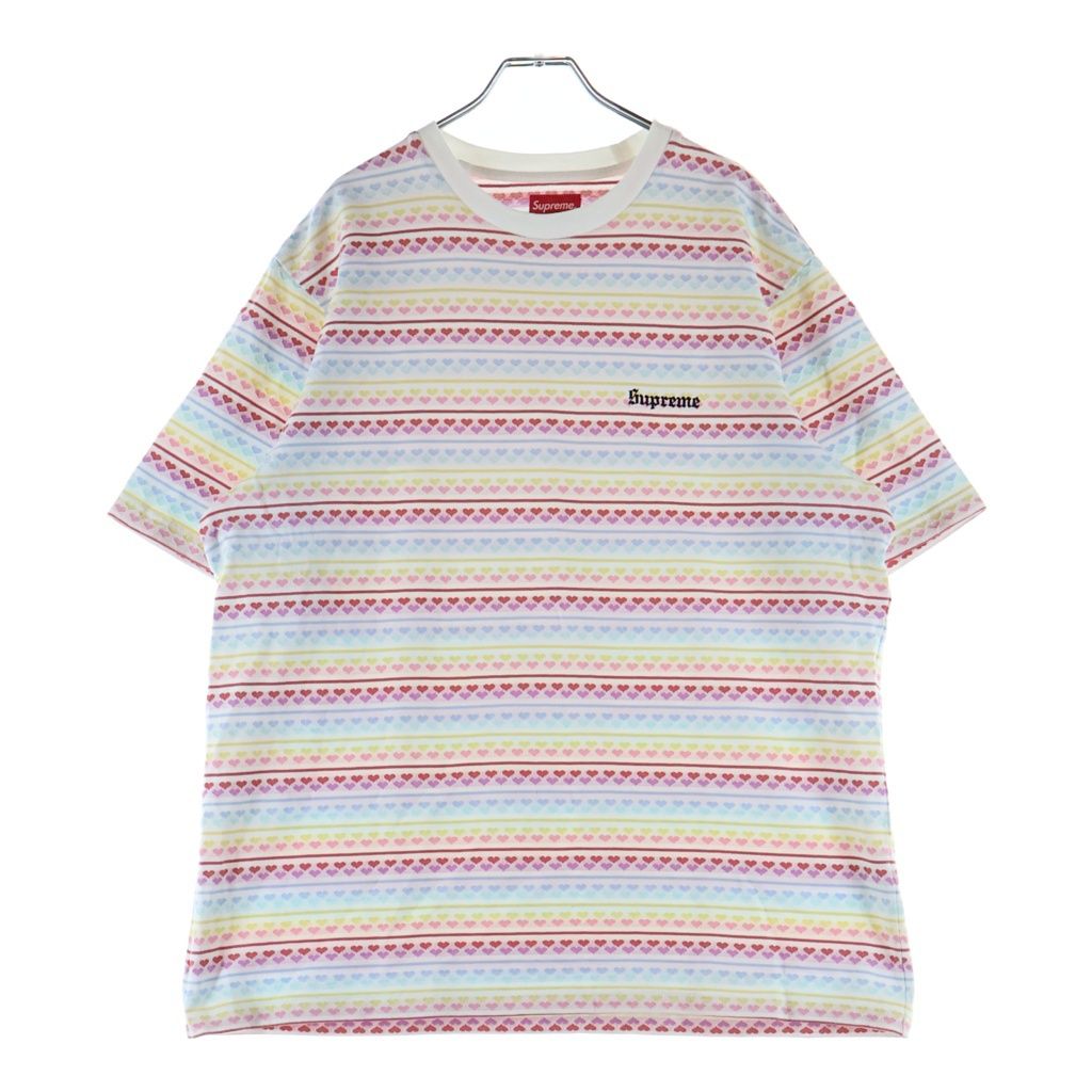 SUPREME (シュプリーム) 22SS Hearts Jacquard S/S Top ハート 総柄 半袖Tシャツ カットソー マルチ