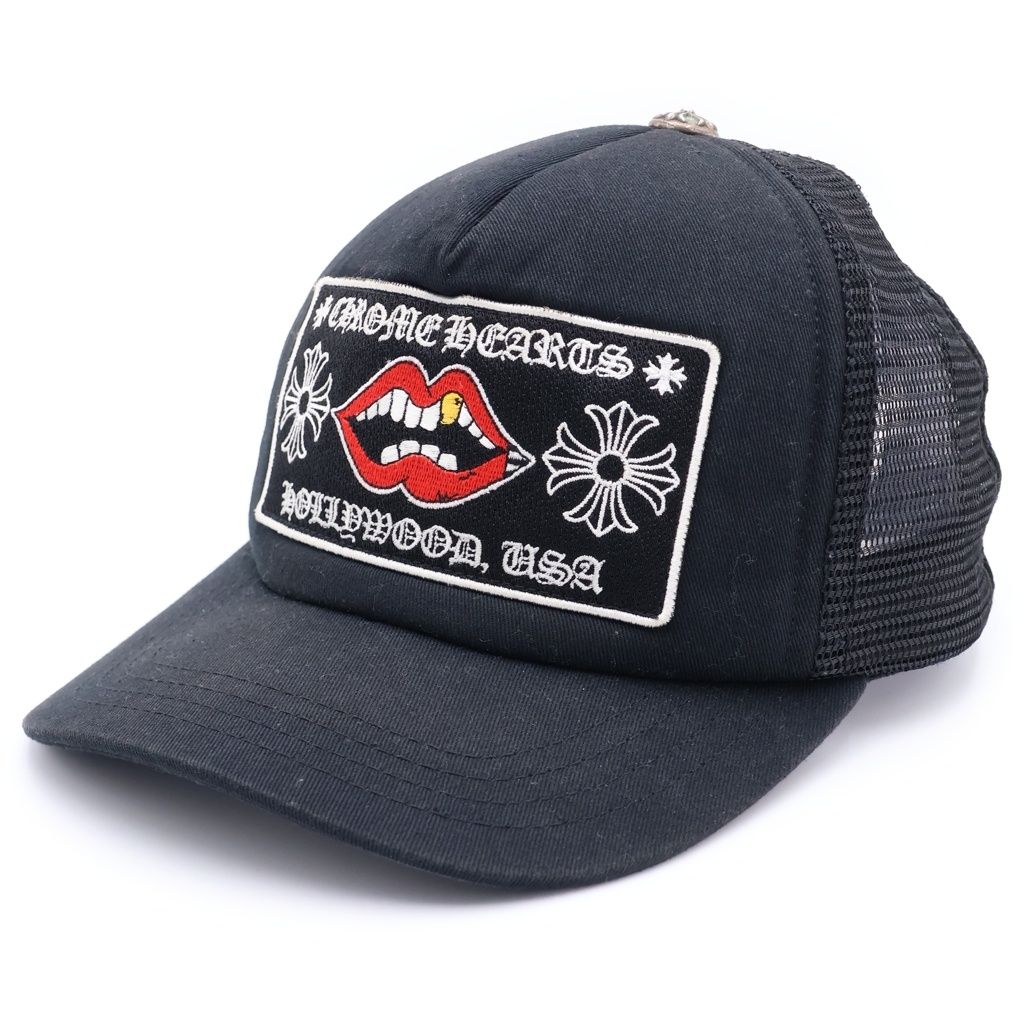CHROME HEARTS (クロムハーツ) ×MATTY BOY CHOMPER TRUCKER CAP マッティボーイ チョンパー ロゴ刺繍 メッシュ トラッカーキャップ 帽子 ブラック