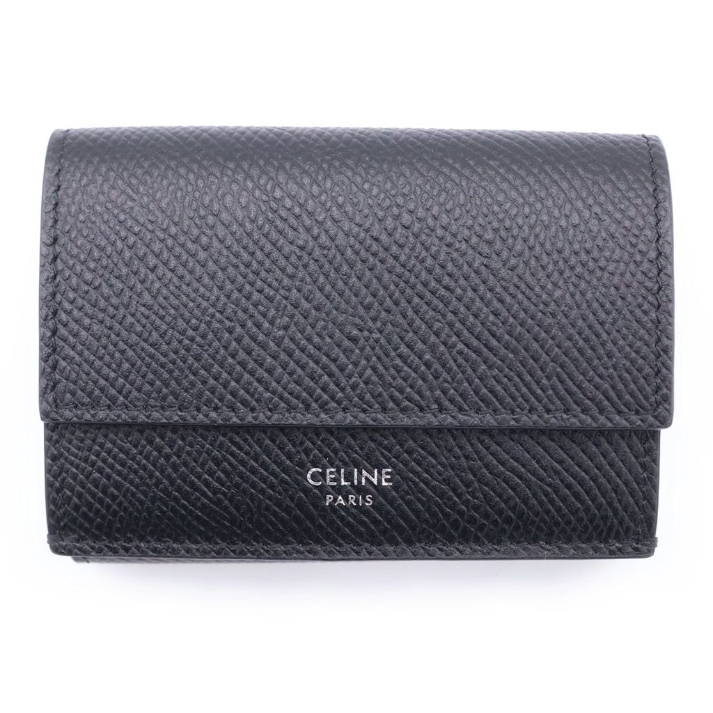 CELINE (セリーヌ) フォールデッド コンパクトウォレット 3つ折り財布 ブラック 10E603