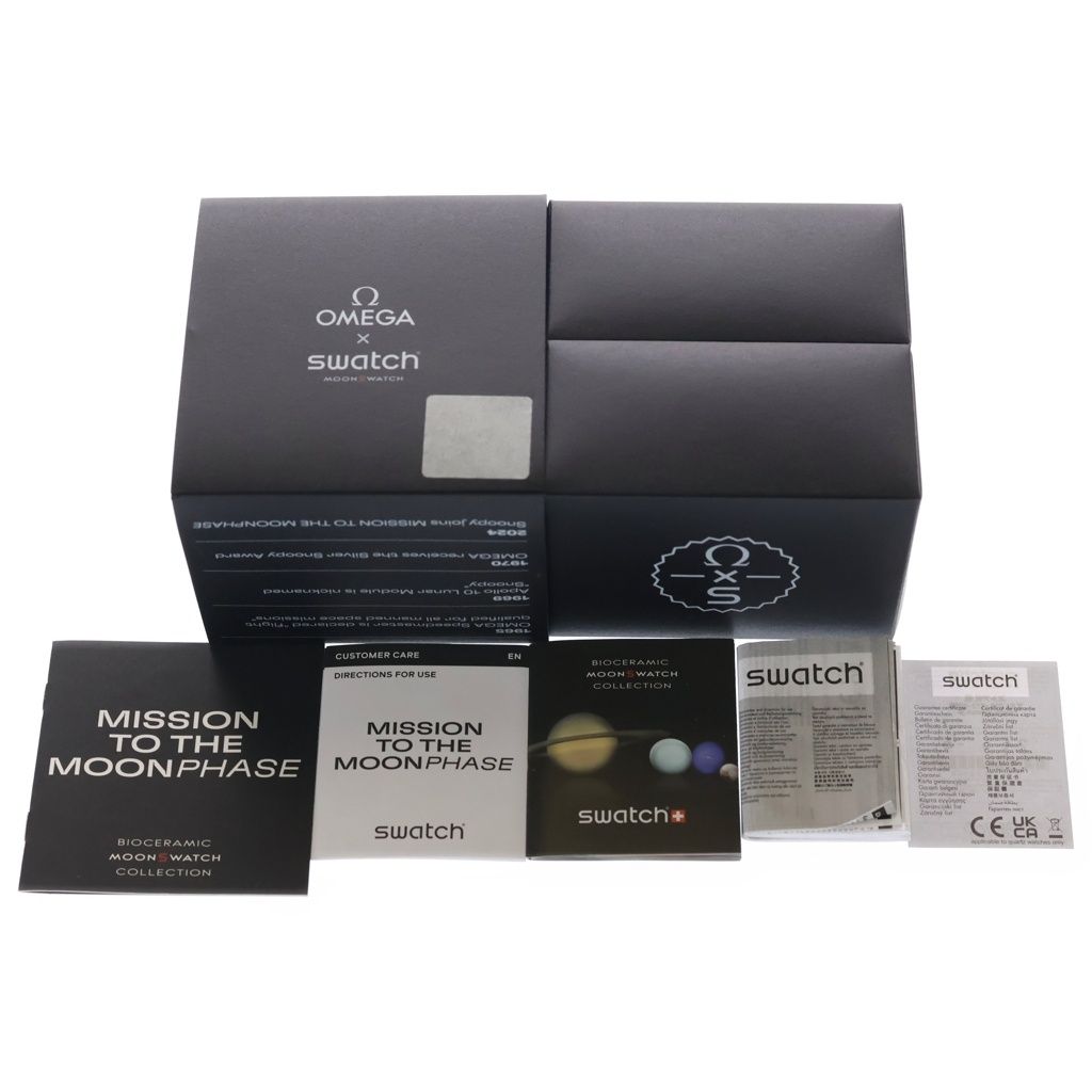 OMEGA (オメガ) ×SWATCH Mission To The Moon SO33B700 スウォッチ バイオセラミック ミッショントゥザムーンフェイズ ニュームーン クロノグラフ クォーツ 腕時計