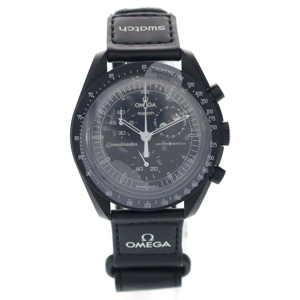 OMEGA (オメガ) ×SWATCH Mission To The Moon SO33B700 スウォッチ バイオセラミック ミッショントゥザムーンフェイズ ニュームーン クロノグラフ クォーツ 腕時計