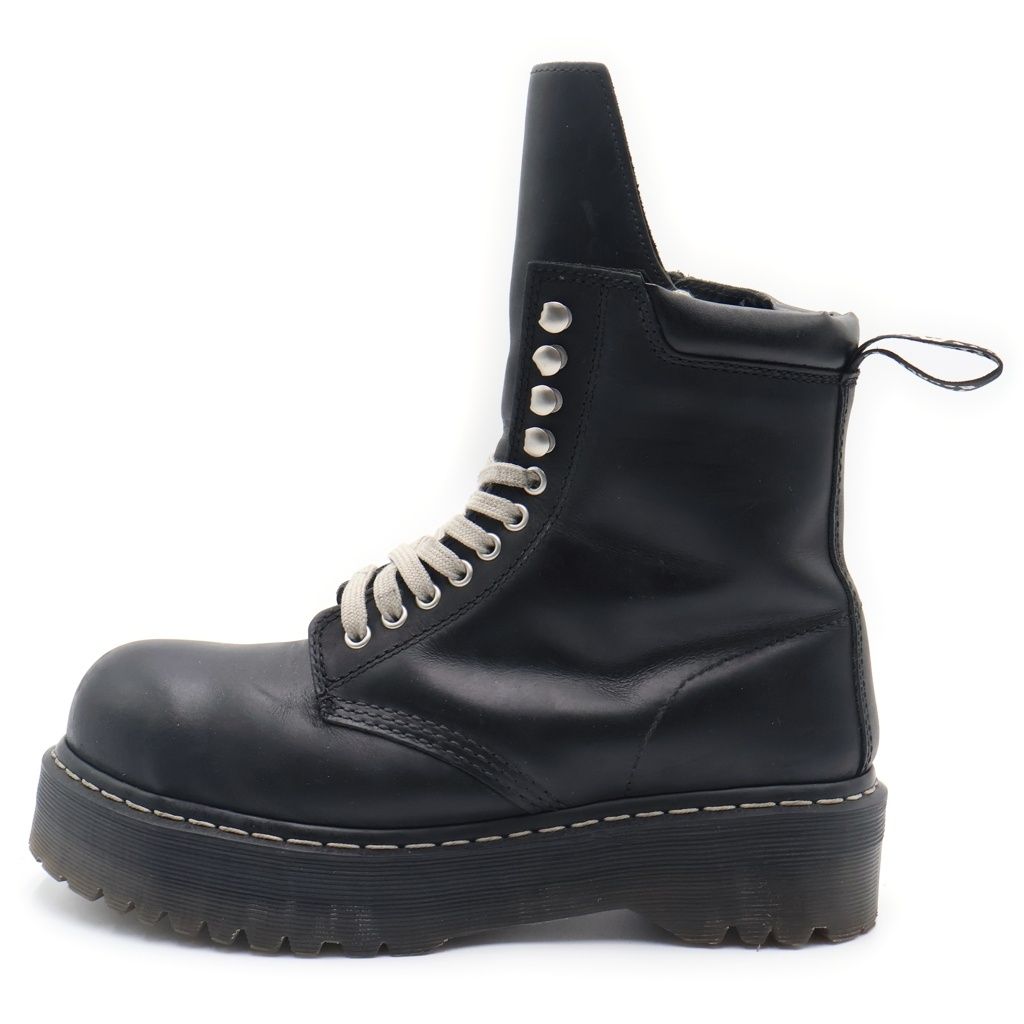 Rick Owens (リックオウエンス) × Quad Sole Steel Toe Boot ドクターマーチン レザー レースアップ ハイカットブーツ シューズ ブラック 41819001