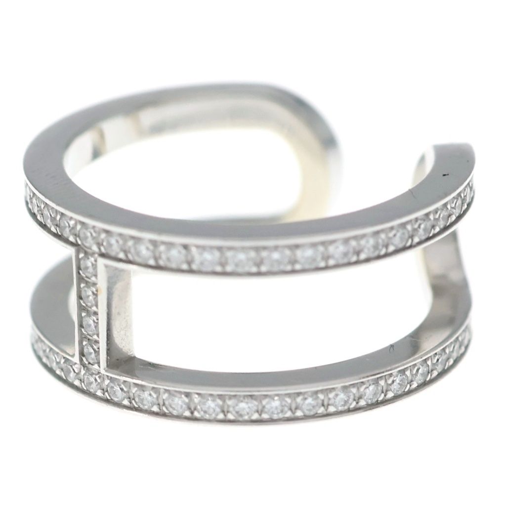 HERMES (エルメス) エヴァー シェーヌダンクル ダイヤ リング シルバー Au750WG D0.59ct #51 6.0g
