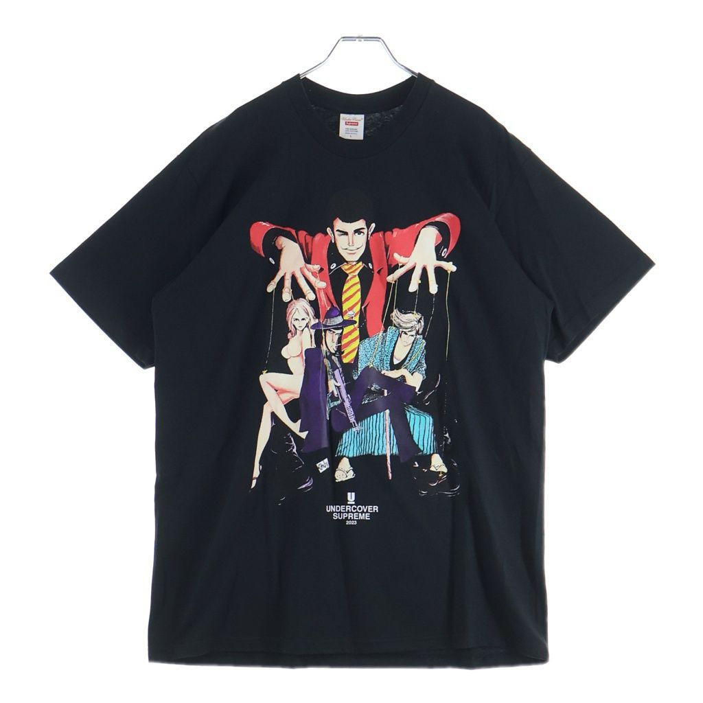 SUPREME (シュプリーム) 23SS ×UNDERCOVER Lupin Tee アンダーカバー ルパン三世 プリント クルーネック 半袖Tシャツ カットソー ブラック