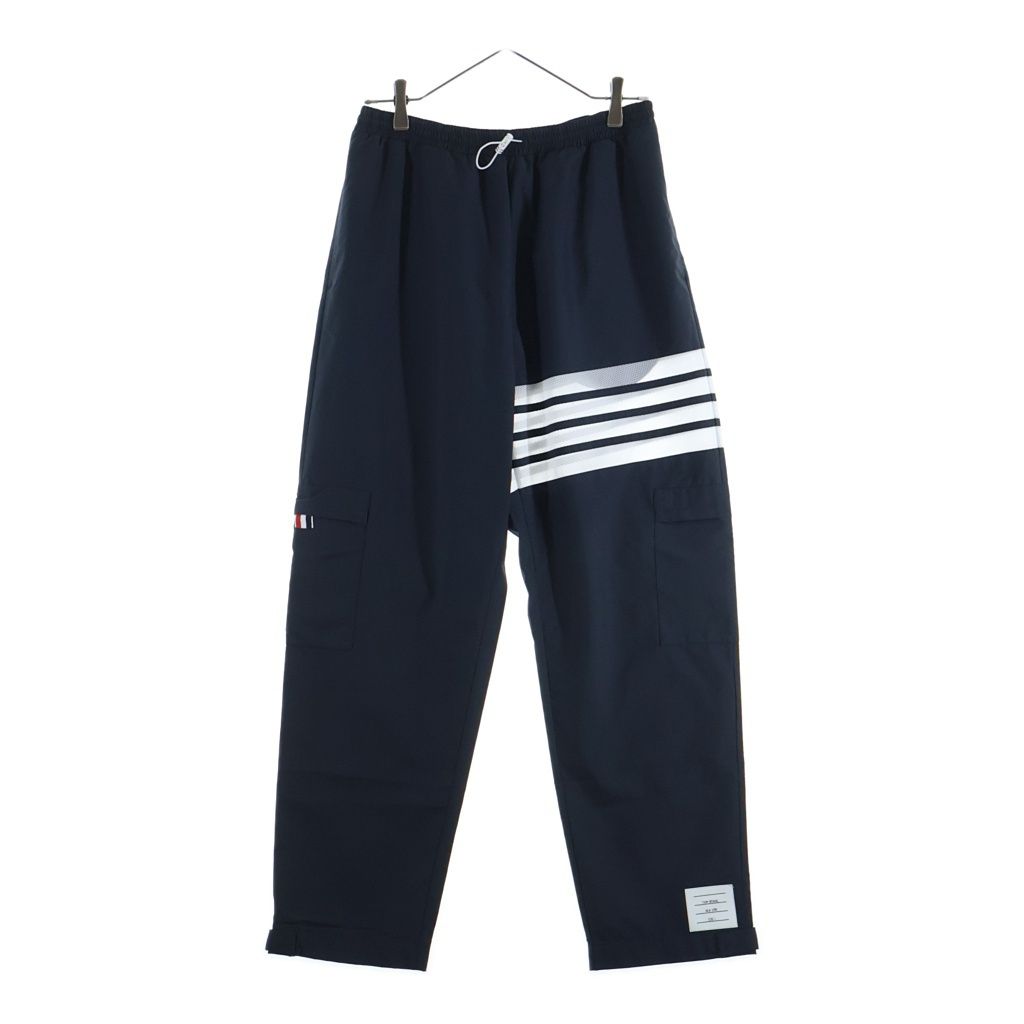 THOM BROWNE (トムブラウン) 4Bar Nylon Pant 4バー メッシュ ナイロンパンツ ネイビー MJQ163A-F0197