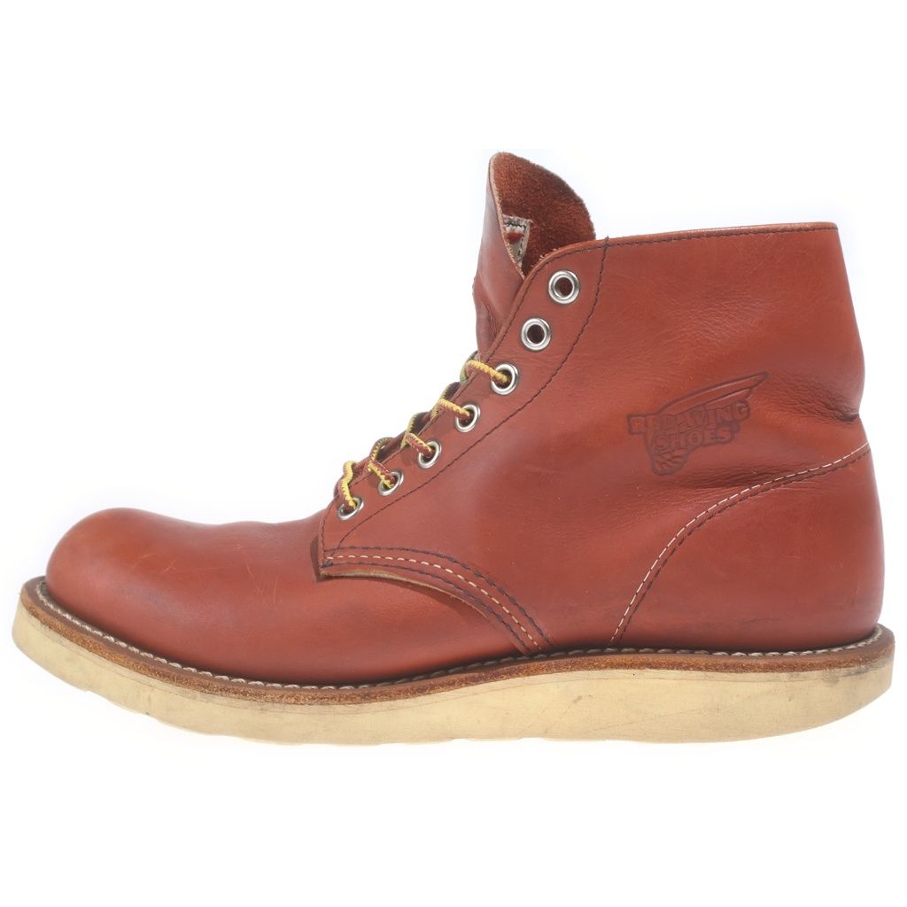 RED WING (レッド ウイング) 6インチ クラシックラウンド プレーントゥ レザーワークブーツ ブラウン 8166