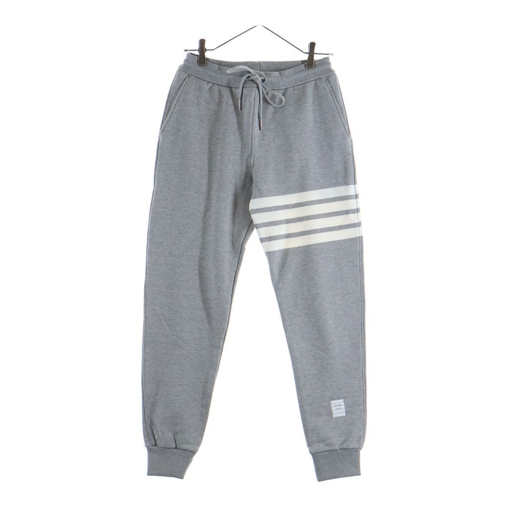 THOM BROWNE (トムブラウン) 4Bar Tricolor Sweat Pant 4バー トリコロール スウェットパンツ レディース グレー FJQ001A-00535055