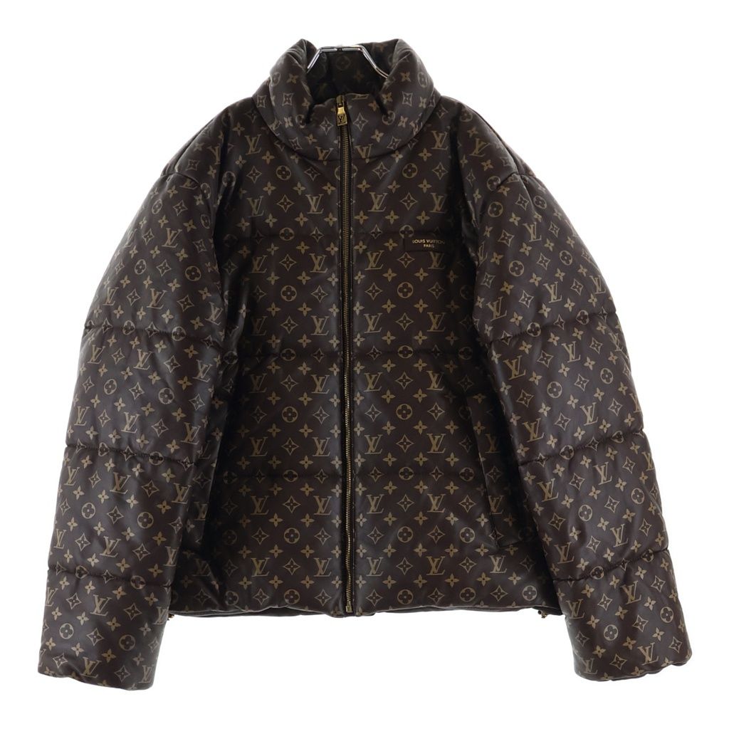 LOUIS VUITTON (ルイヴィトン) 26SS モノグラム総柄 ラムレザーパファーダウンジャケット ブラウン 1AJVGT
