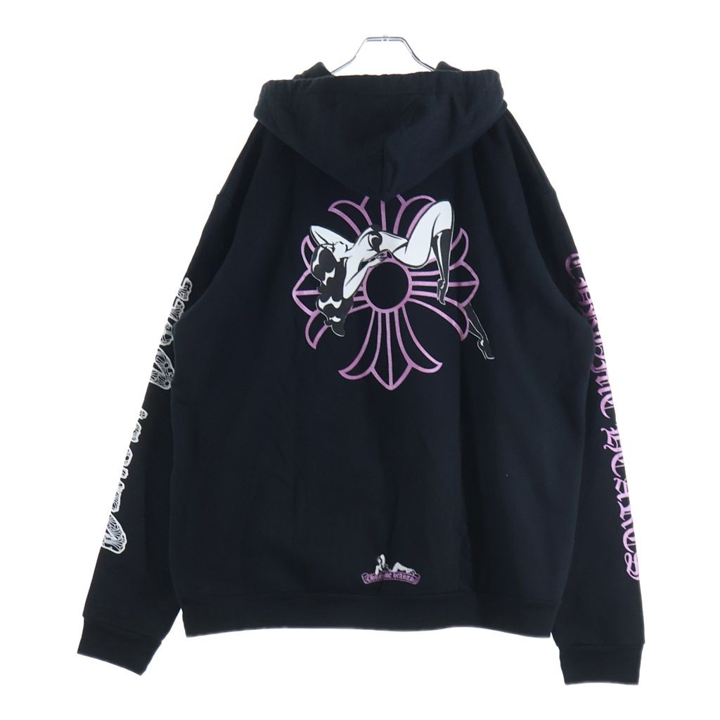 CHROME HEARTS (クロムハーツ) 26SS DEADLY DOLL SWTSHRT PLVR LTD ONLINE オンライン限定 デッドリードール プルオーバースウェットパーカー フーディー ブラック