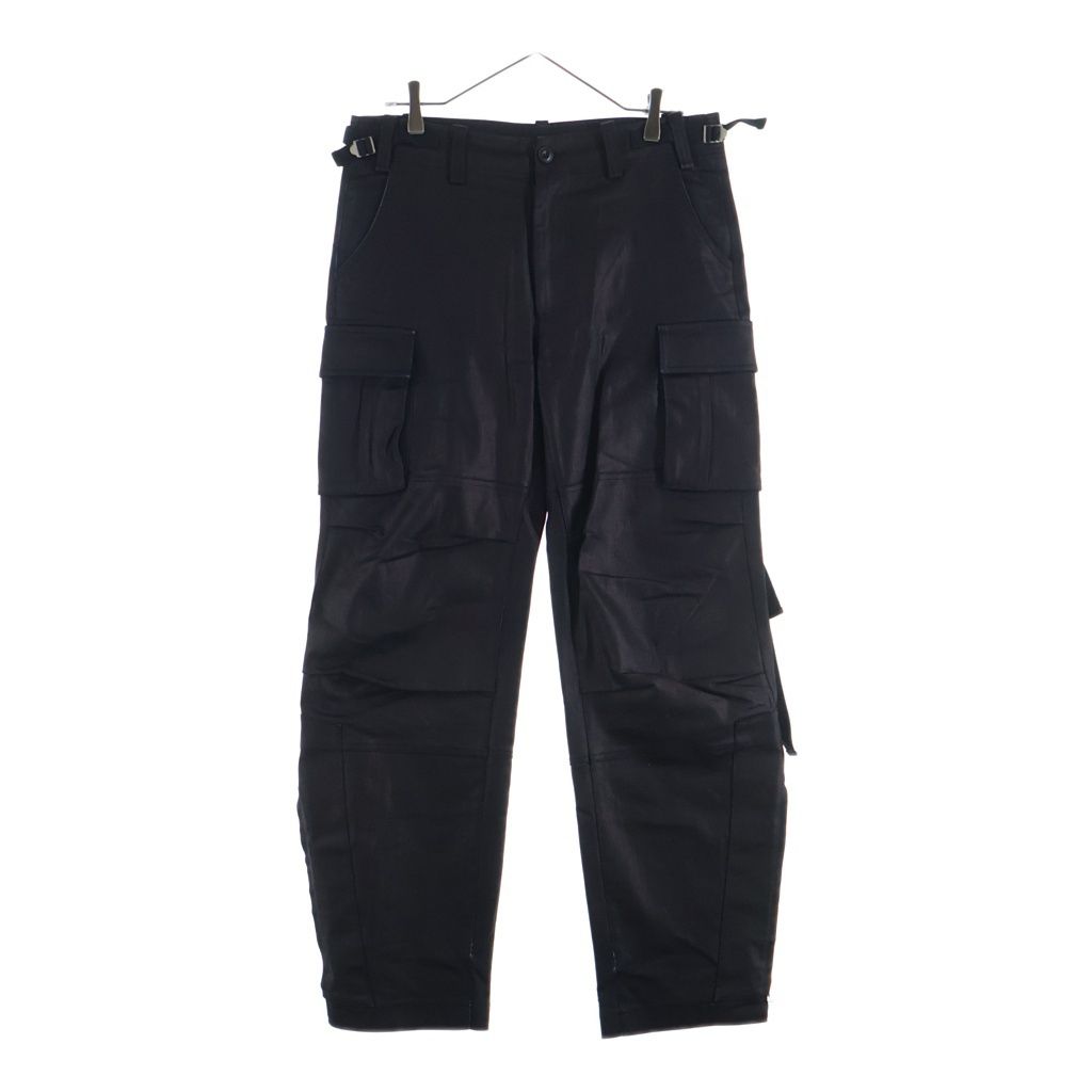 NO BRAND (ノーブランド) Untorn ワックス加工 サイドジップ カーゴパンツ ブラック 13,252円
