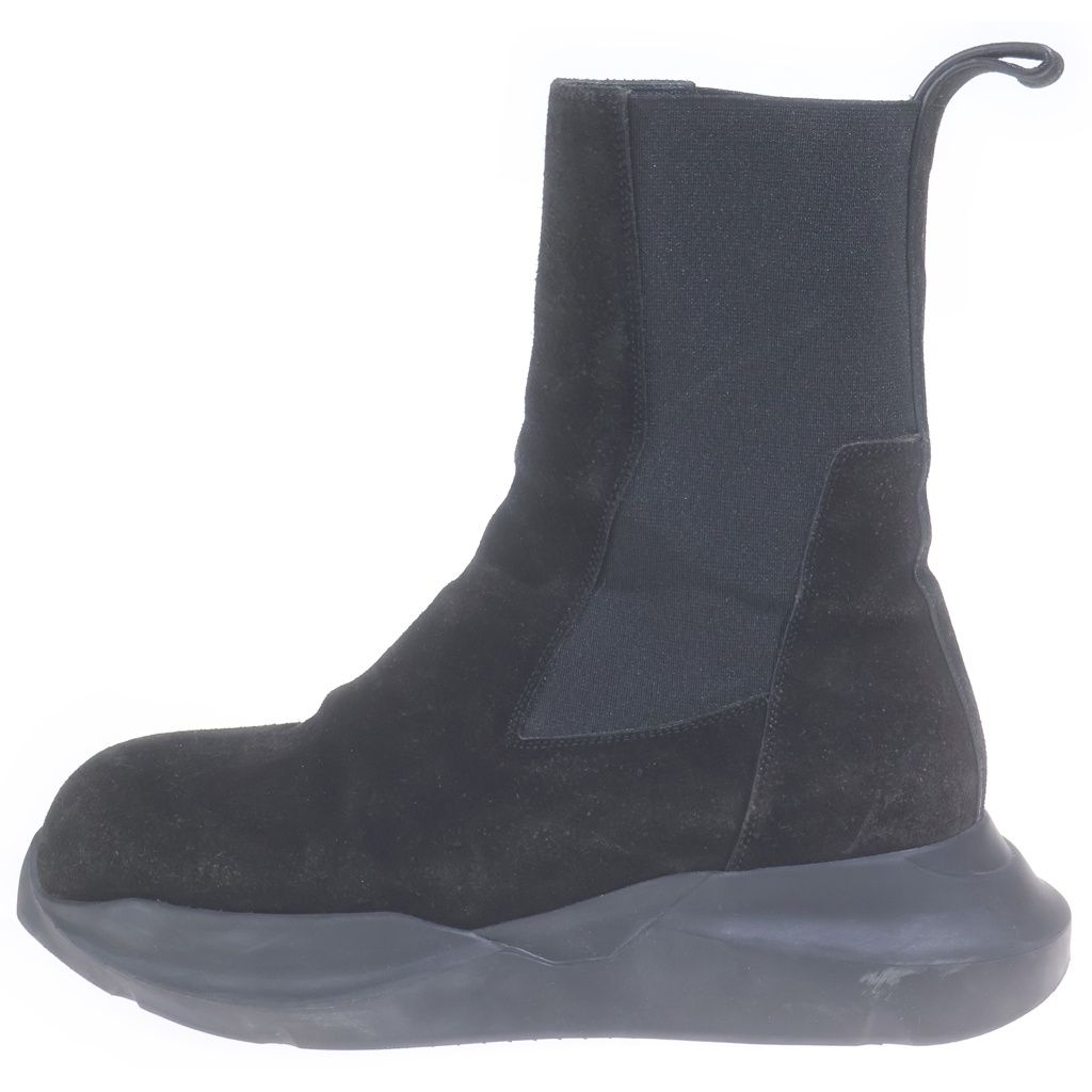 Rick Owens (リックオウエンス) Geth Beatle Boots サイドゴア スエード ハイカットブーツ ブラック RU02B2808