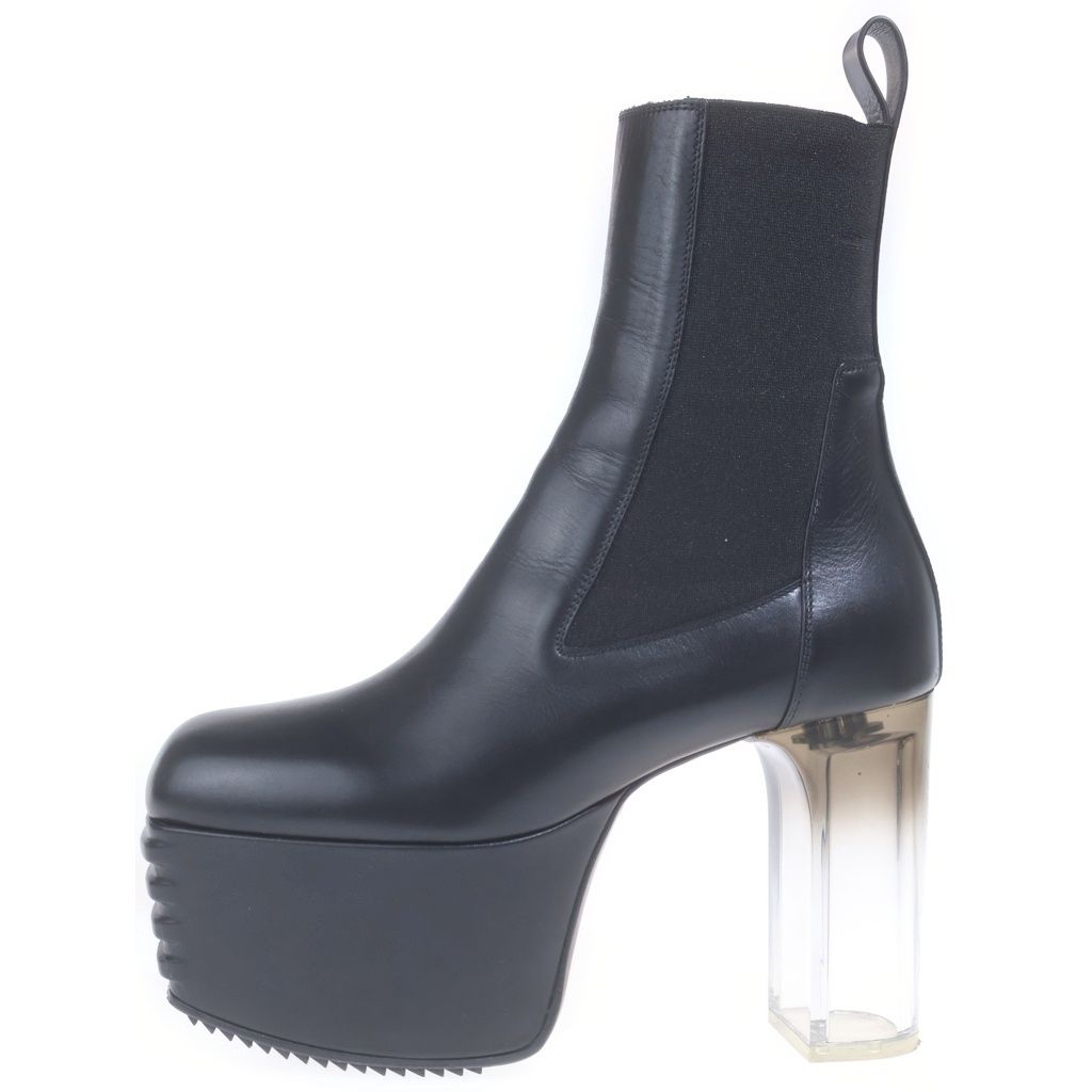 Rick Owens (リックオウエンス) KISS BOOTS キス ブーツ クリアヒール レザーブーツ ブラック