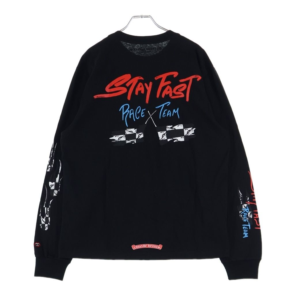 CHROME HEARTS (クロムハーツ) MATTY BOY PPO STAY FAST RACE TEAM L/S TEE マッティボーイ 長袖Tシャツ カットソー ブラック