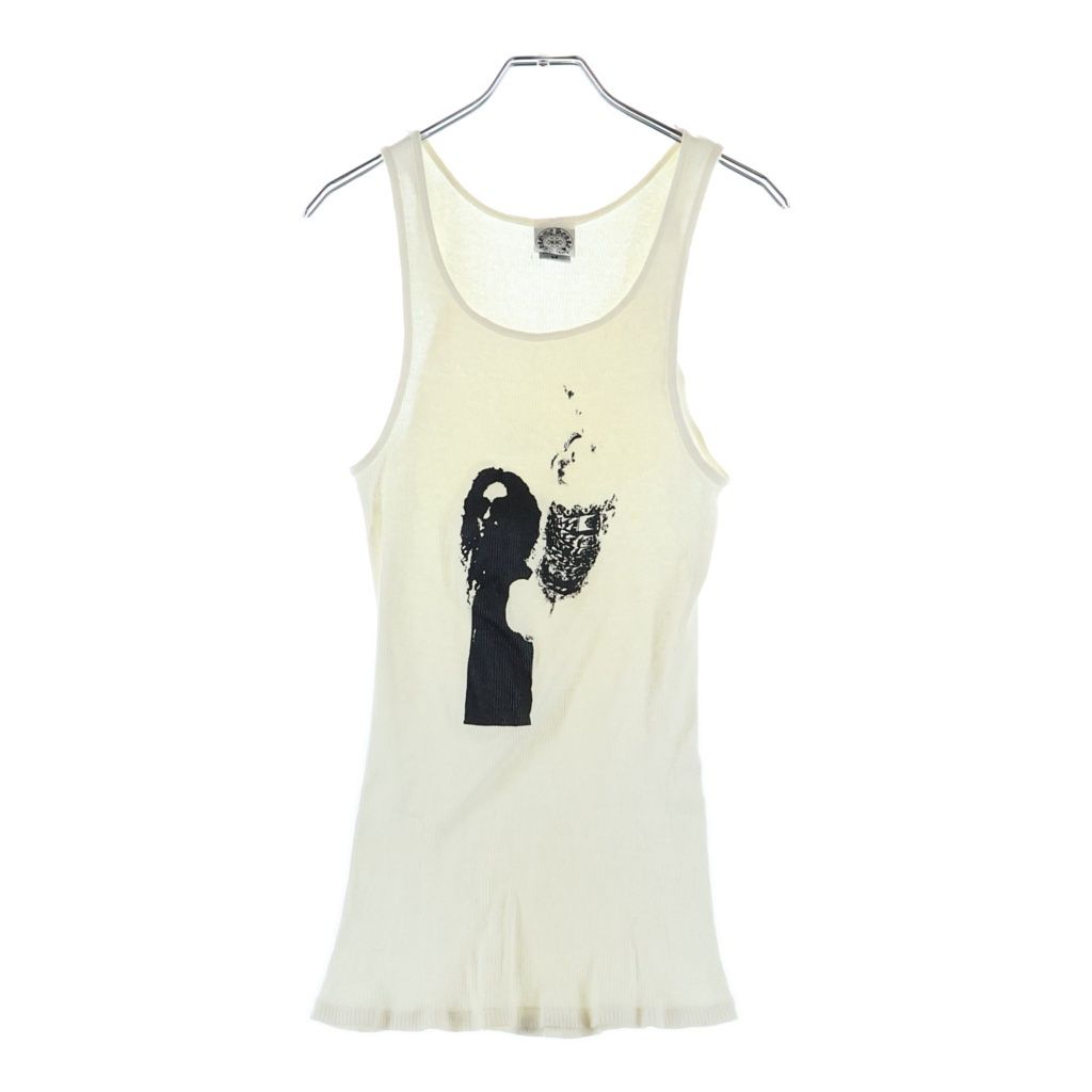 CHROME HEARTS (クロムハーツ) OLD Richard Stark Middle Finger オールド リチャードスタークミドルフィンガープリント タンクトップ ホワイト