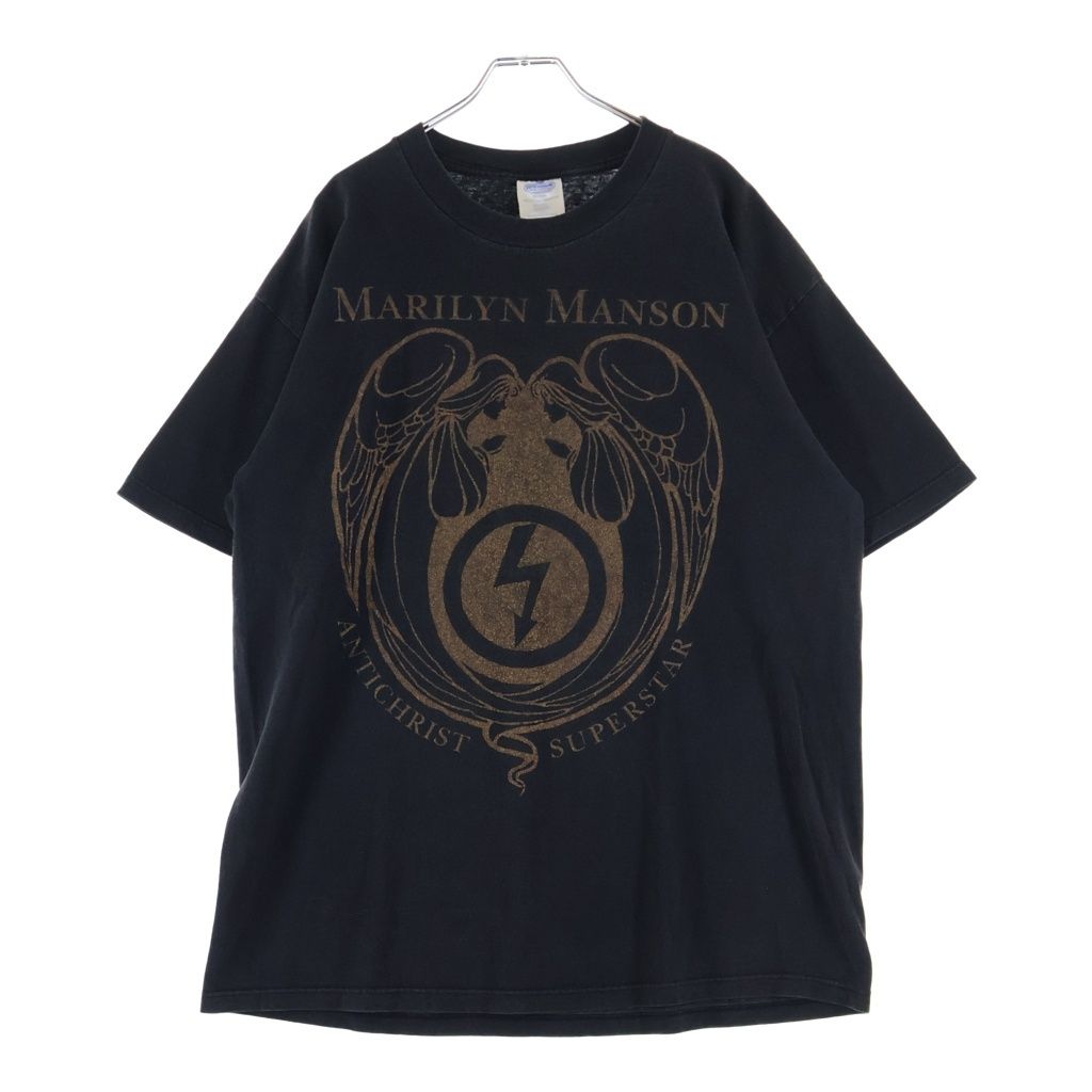 VINTAGE (ヴィンテージ) 90S MARILYN MANSON Antichrist Superstar マリリンマンソン アンチクライストスーパースター 両面プリントクルーネック半袖Tシャツ ブラック