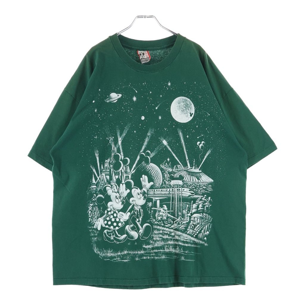 VINTAGE (ヴィンテージ) 90S DISNEY MAGIC KINGDAM T-Shirts ディズニー マジックキングダム フロントプリントクルーネック半袖Tシャツ グリーン