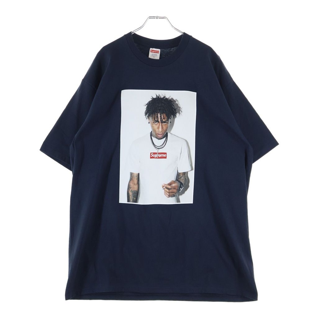 SUPREME (シュプリーム) 23AW NBA Youngboy Tee NBA ヤングボーイ フォトプリント クルーネック 半袖Tシャツカットソー ネイビー