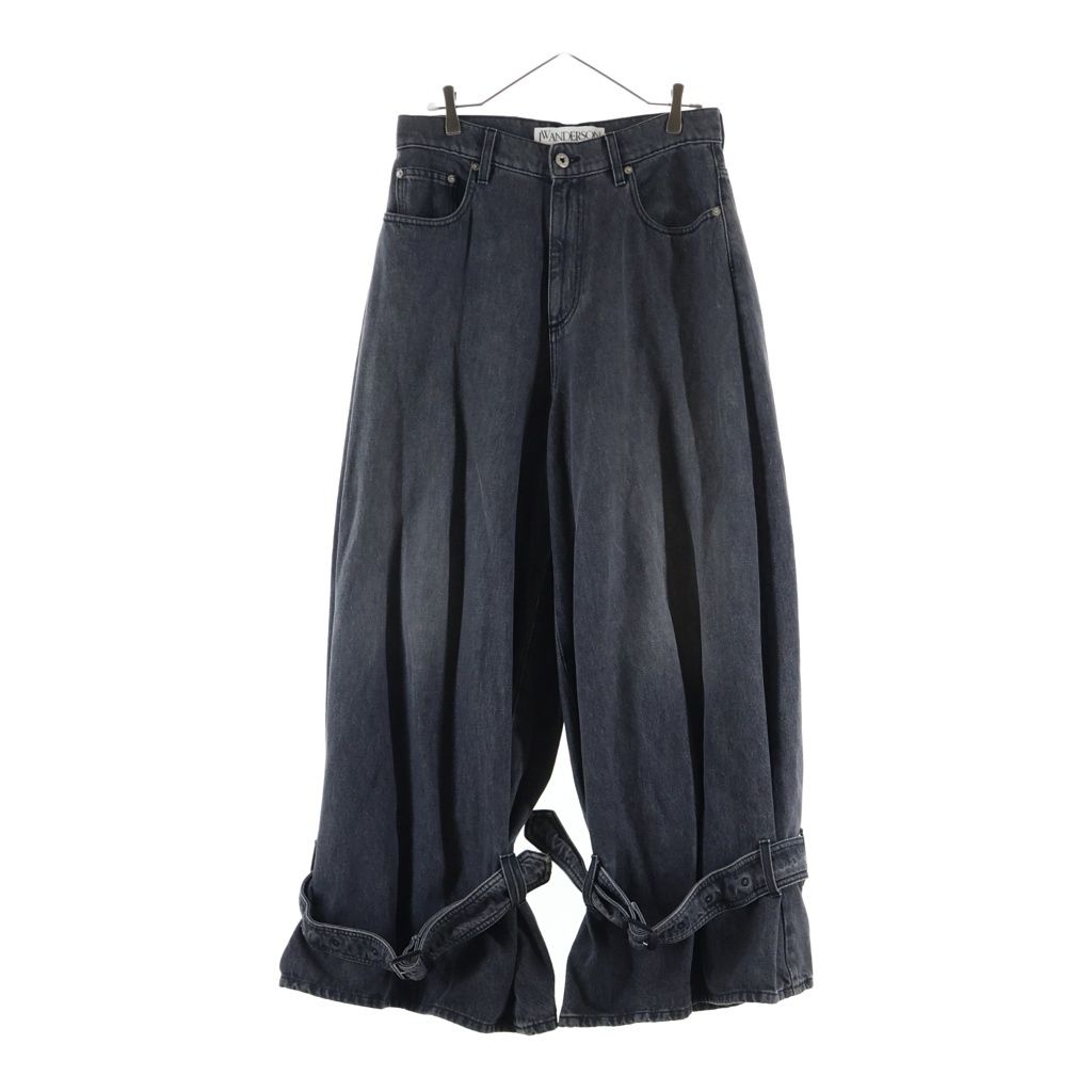 J.W.ANDERSON (ジェー ダブリュー アンダーソン) 25SS BUCKLED-CUFF JEANS ワイドレッグ バギーカフベルトデニムパンツ グレー DT0107PG1745929