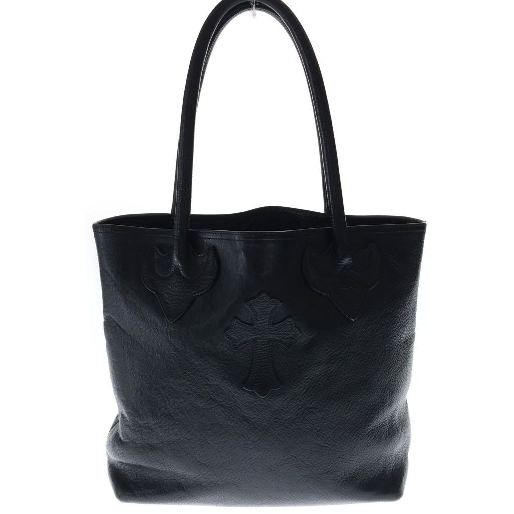 CHROME HEARTS (クロムハーツ) FS TOTE FSトート クロスパッチ付きレザートートバッグ