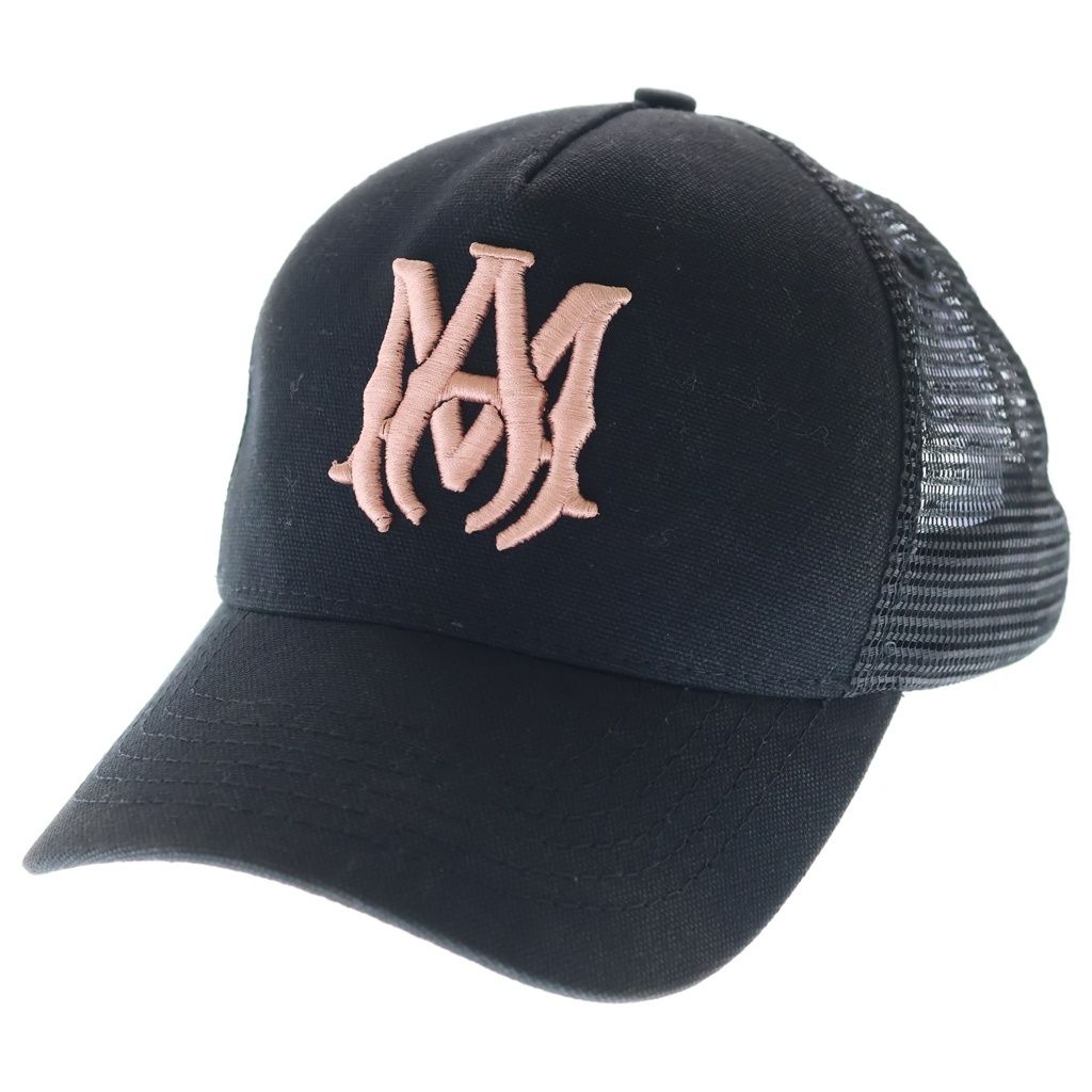 AMIRI (アミリ) MA LOGO TRUCKER HAT ロゴ刺繍 メッシュキャップ ブラック/オレンジ