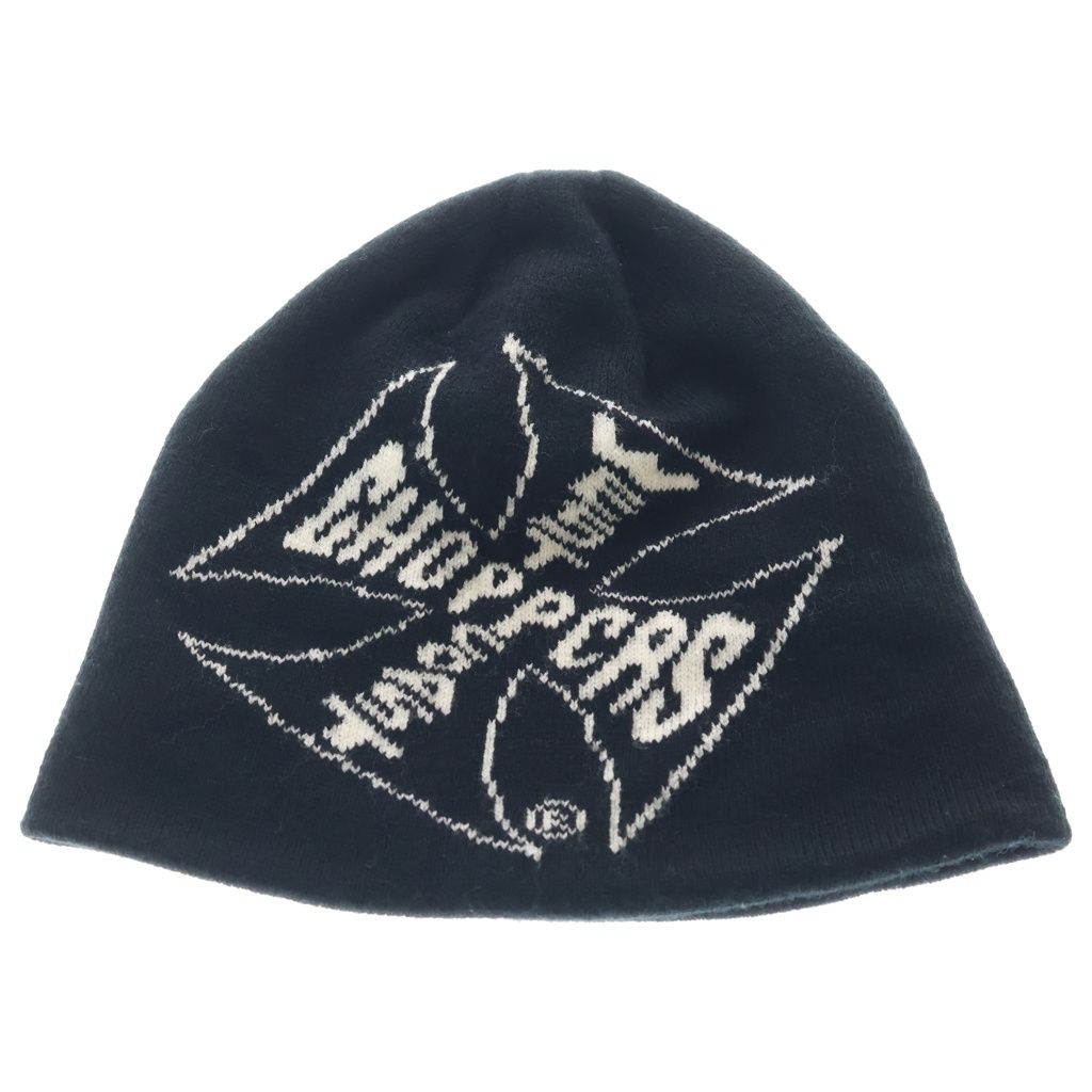 NO BRAND (ノーブランド) WEST COAST CHOPPERS ウエストコーストチョッパーズ アイアンクロス ロゴ ニット帽 キャップ ブラック