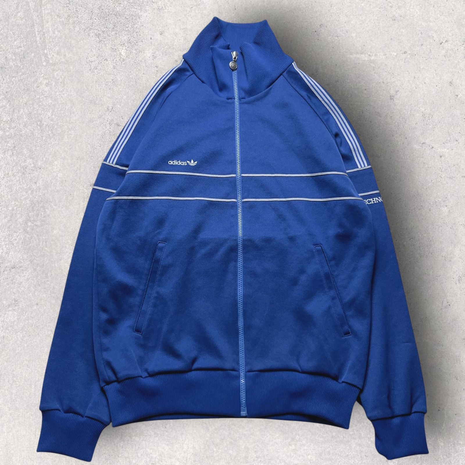 80s デサント製 adidas アディダス トラックジャケット ブルー M 