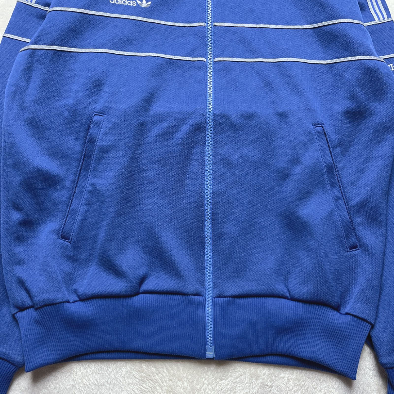 80s デサント製 adidas アディダス トラックジャケット ブルー M