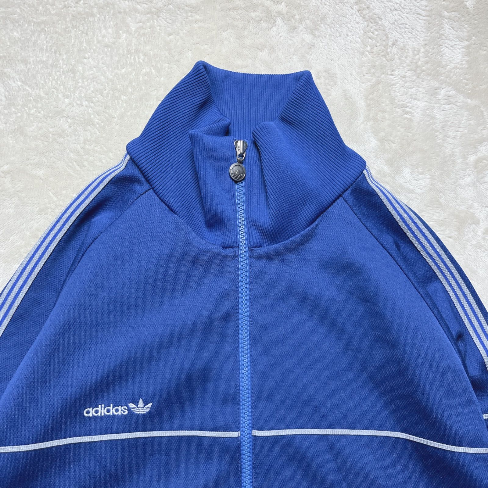 80s デサント製 adidas アディダス トラックジャケット ブルー M