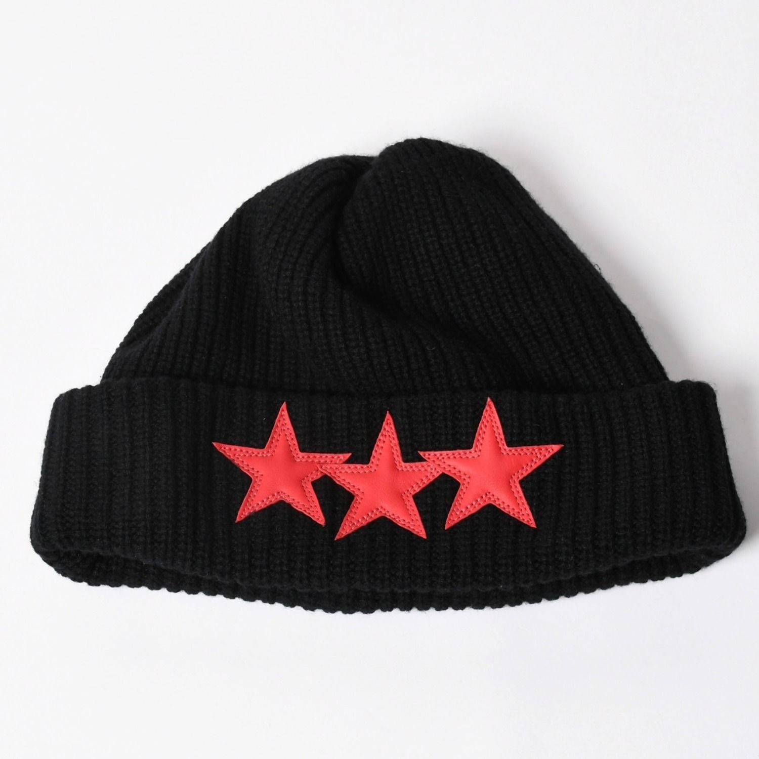 新品未使用 CHROME HEARTS クロムハーツ スターパッチ カシミヤ ニットキャップ ビーニー ONE SIZE 53-60 3パッチ クロスボール 中古 4a003338