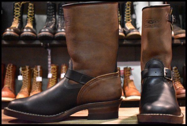 【10.5E 美品 15年】WESCO ウエスコ ナローボス 7710 ホースハイド エンジニア ブラック×ブラウン ツートン ブーツ BOSS HOPESMORE【GP542】