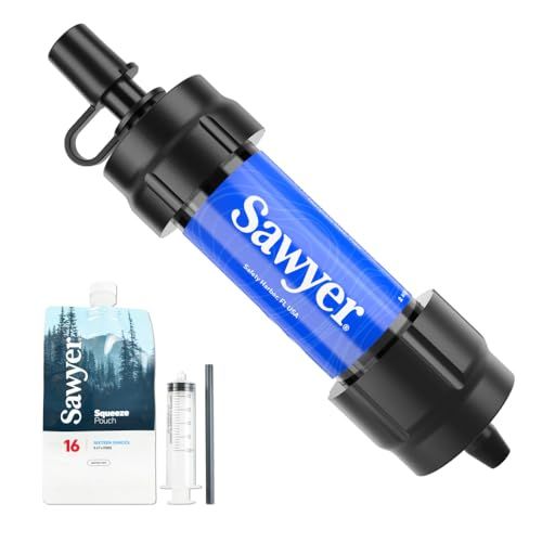 ソーヤー ミニ SP128 SAWYER | 携帯浄水器 浄水器 ポータブル浄水器 防災 防災アイテム 災害用 非常用 キャンプ キャンプ用品 アウトドア アウトドア用品 登山【日本正規品】 (ブルー（通常版）)★m 9d1d1e20