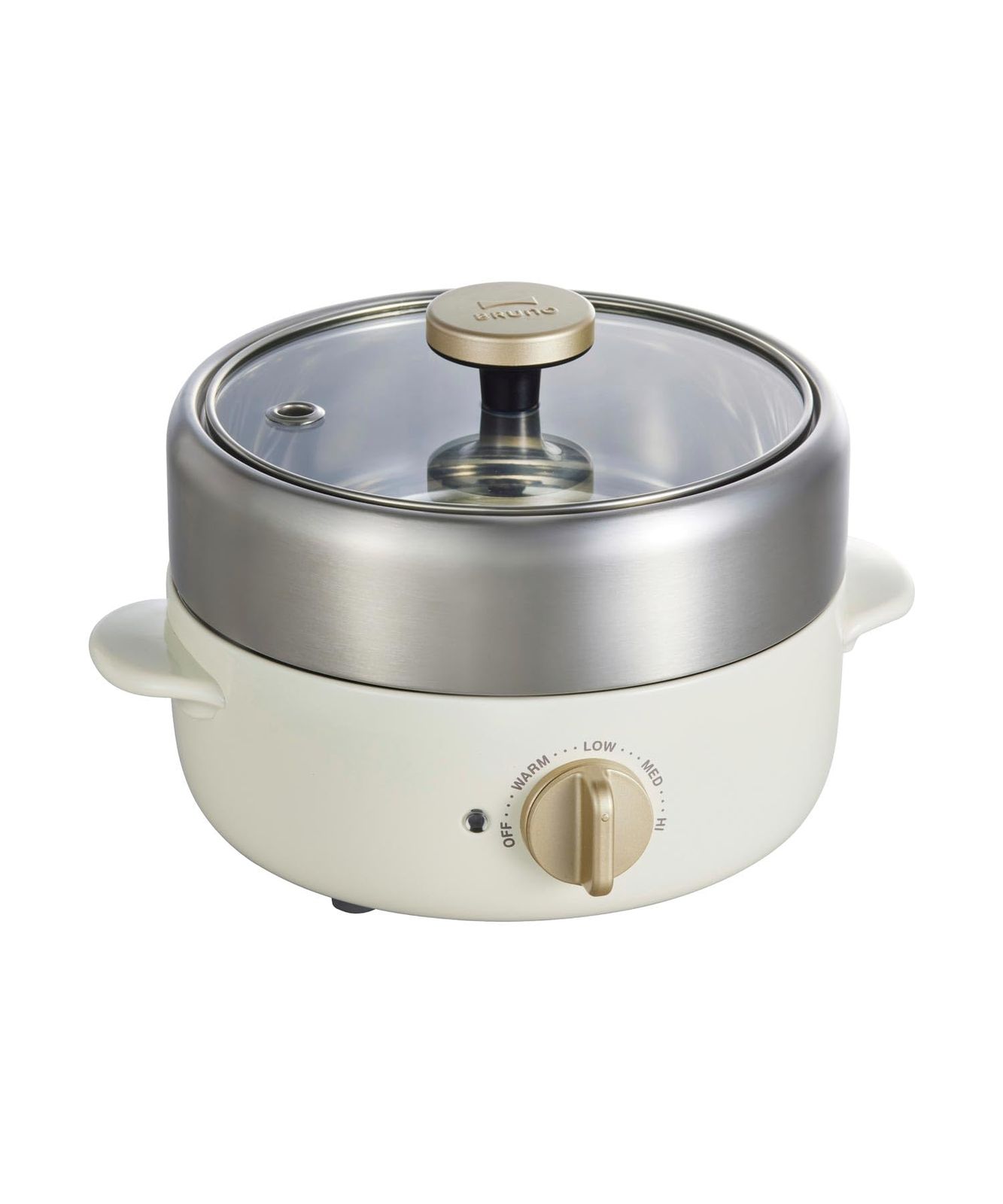 BRUNO ブルーノ 電気鍋 一人用 二人用 コンパクトマルチグリルポット 卓上 ホワイト BOE115-WH★m 56c18115