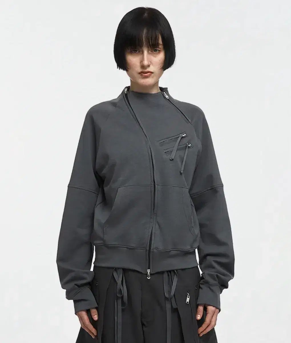 ナチェ ZIP DETAIL TRACK JERSEY CHARCOAL