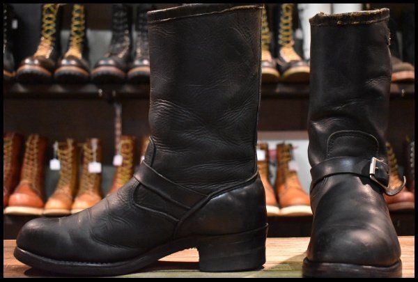 8.5E程度 中古 黒刺繍タグ 70'S】Chippewa チペワ エンジニアブーツ